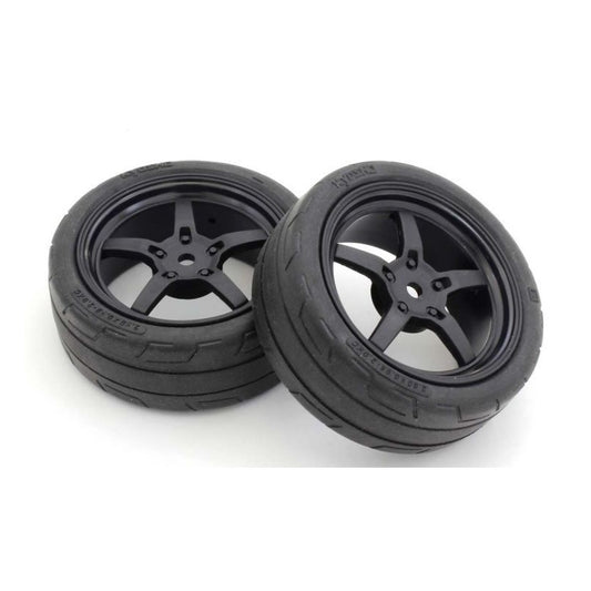Kyosho KYOFATH705BKM Glued TC Tire FZ02 (M/5-S Racing Wheel/BL/2p) FATH705BKM - PowerHobby