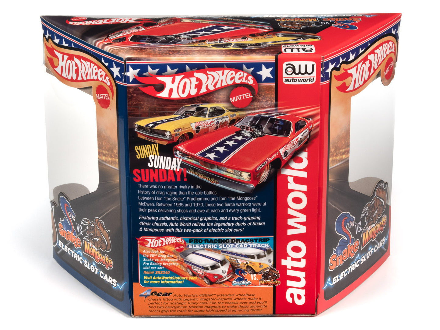 Auto World Hot Wheels Snake VS Mongoose 2 Pack HO Slot Cars for AFX SC2PK001 4Gear - PowerHobby