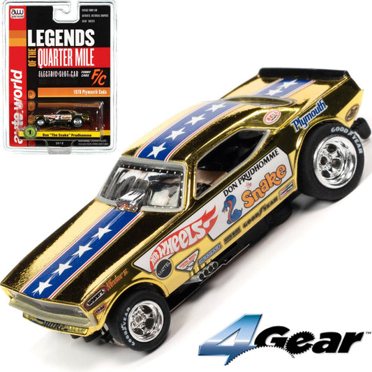 Auto World Don The Snake Prudhomme '70 Plymouth Cuda Ho Slot Car SC363 - PowerHobby