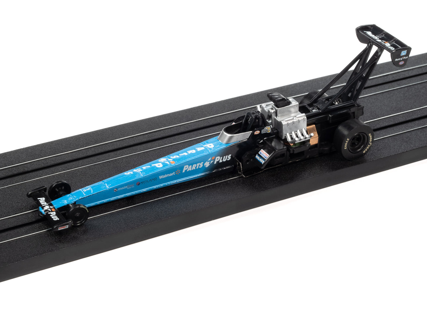 Auto World 4Gear NHRA Clay Millican Parts Plus Top Fuel Dragster HO Scale Slot Car SC370 R27 - PowerHobby