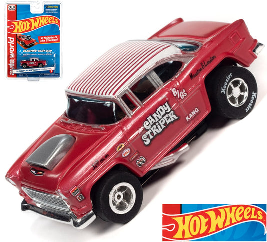 Auto World 1955 Chevy Bel Air Gasser Candy Striper Tribute HO Slot Car SC382 - PowerHobby