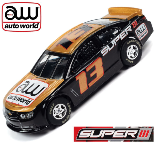 Auto World Super III 2015 Chevy SS Stock Black Nascar HO Scale Slot Car SC383 - PowerHobby