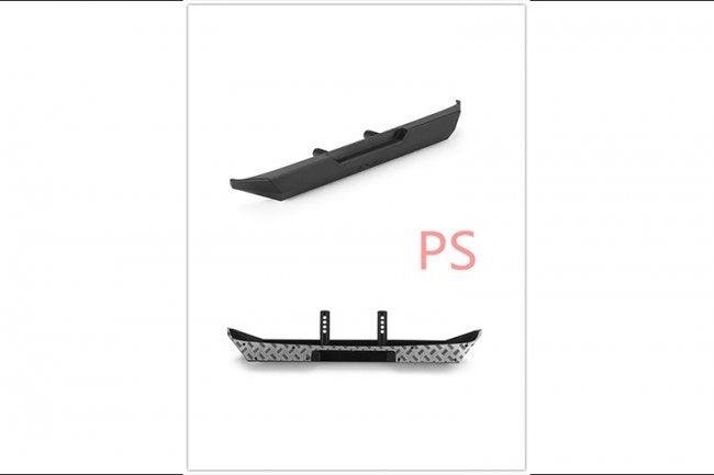 GPM RC CAR STAINLESS STEEL SLIP PROOF TREAD FRONT REAR AXIAL SCX10 III CLEAR - PowerHobby