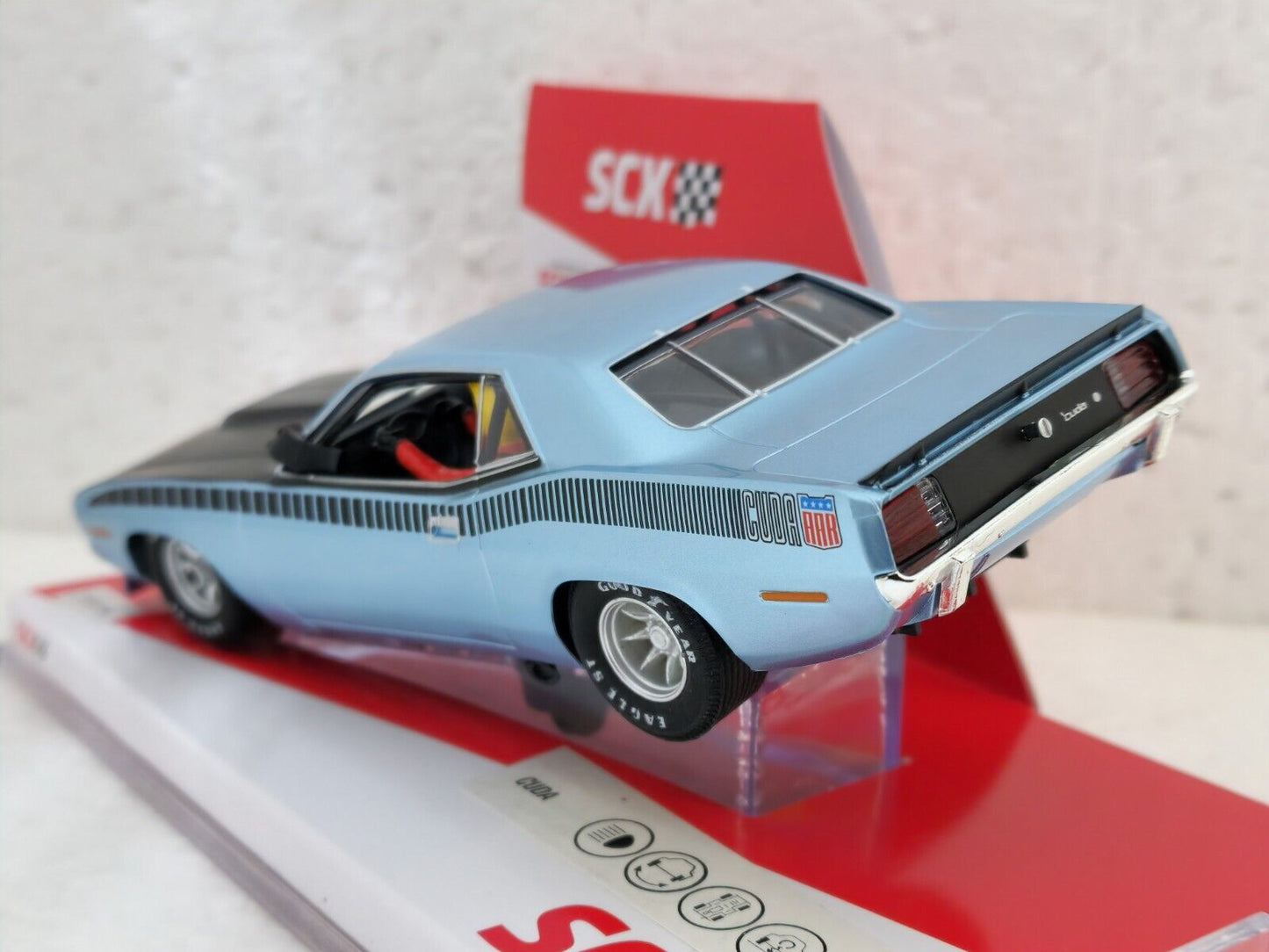 SCX Plymouth Cuda Trans Am Blue 1970 Limited Edition for Scalextric Slot Car 1/32 - PowerHobby
