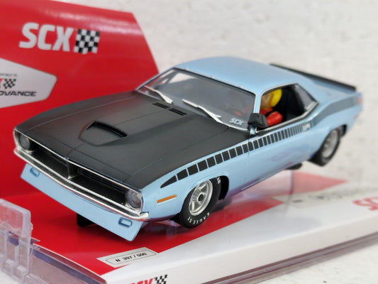 SCX Plymouth Cuda Trans Am Blue 1970 Limited Edition for Scalextric Slot Car 1/32 - PowerHobby