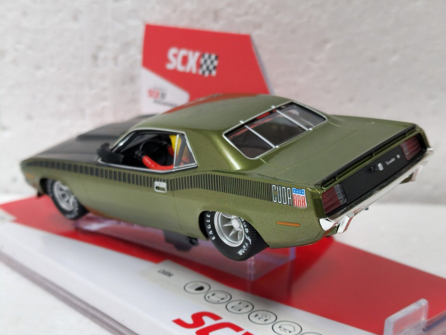 SCX Plymouth Cuda Trans Am Green 1970 Limited Edition for Scalextric Slot Car 1/32 - PowerHobby