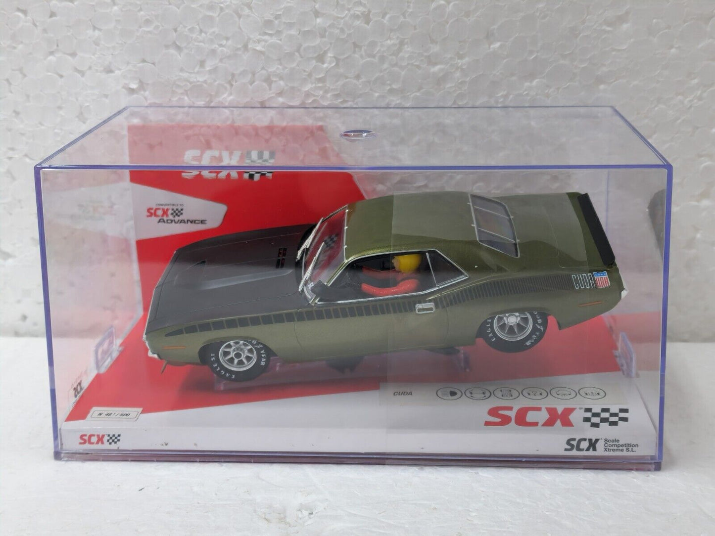 SCX Plymouth Cuda Trans Am Green 1970 Limited Edition for Scalextric Slot Car 1/32 - PowerHobby
