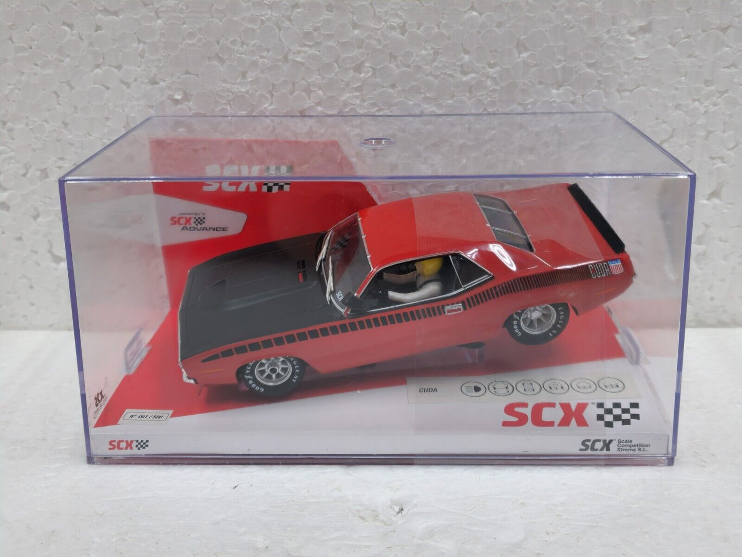 SCX Plymouth Cuda Trans Am Red 1970 Limited Edition for Scalextric Slot Car 1/32 - PowerHobby
