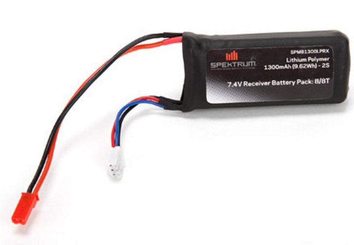 Spektrum SPMB1300LPRX 7.4V 1300mAh 2S 5C LiPo Battery Rx Pack w/JST Connector - PowerHobby