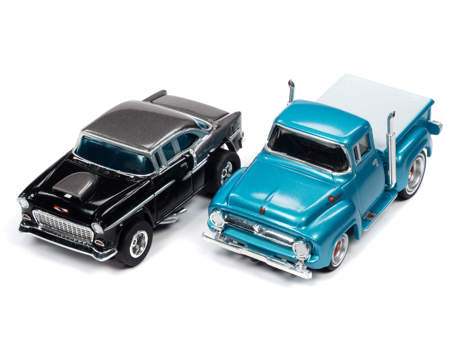 Auto World 1955 Chevy Bel Air 1956 Ford Pickup for AFX Ho scale