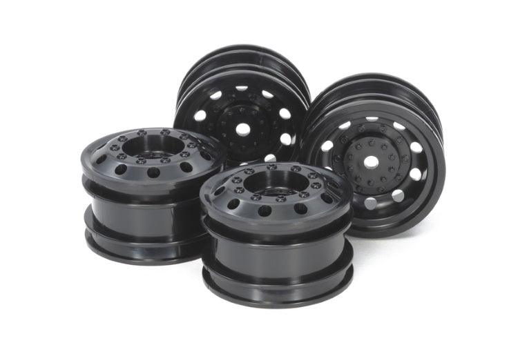 Tamiya 54741 Rc On-Road Racing Truck Wheels Black Front/Rear (2) For TT-01 - PowerHobby