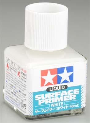 Tamiya 87096 40ml Liquid Surface Airbrush Primer White - PowerHobby