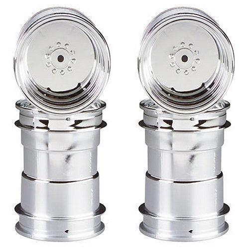 Tamiya 9335085 Clodbuster Chrome Wheel Set (4) - PowerHobby