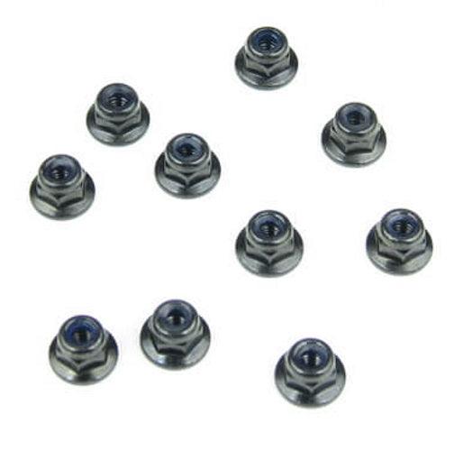 Tekno RC TKR1211 M3 Locknuts Flanged Black (10) EB410 EB48 NB48 NT48 SCT410 - PowerHobby