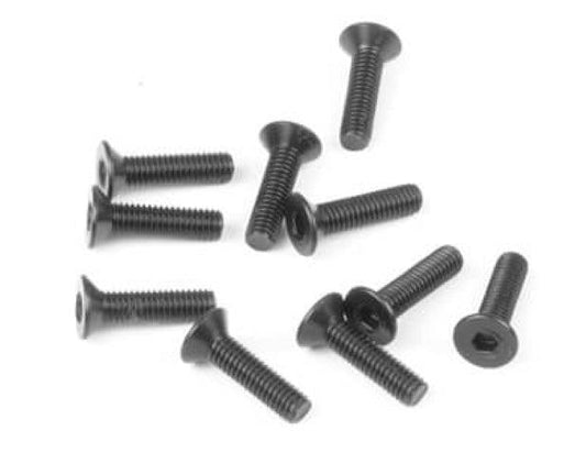 Tekno RC TKR1324 M3x12mm Flat Head Screws (Black 10pieces) EB48 ET48 NB48 - PowerHobby