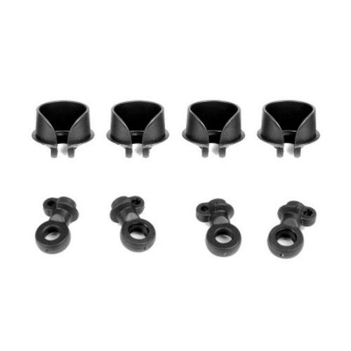 Tekno 6140C Locking Shock Rod End and Spring Perch Set EB48 EB48SL ET48 NT48 - PowerHobby
