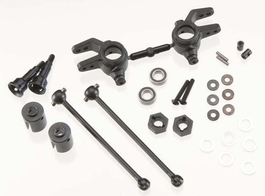 Tekno RC TKR6851X M6 Front Driveshafts & Steering Block Set Stampede/Slash 4x4 - PowerHobby