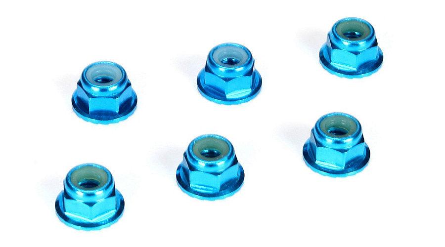 Losi TLR336001 4mm Aluminum Serrated Locknut Set (6) TLE 22/T-SCT-2.0 - PowerHobby