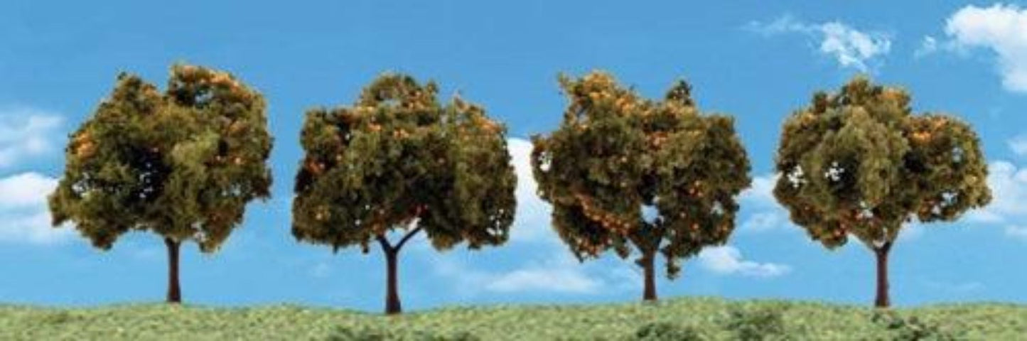 Woodland Scenics TR3592 N/HO Orange Trees 2"-3" (4) Train Scenery - PowerHobby
