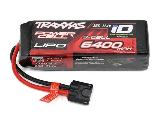Traxxas 2857X 11.1V 6400mAh 3S 25C LiPo Battery w/ Traxxas ID Connector - PowerHobby