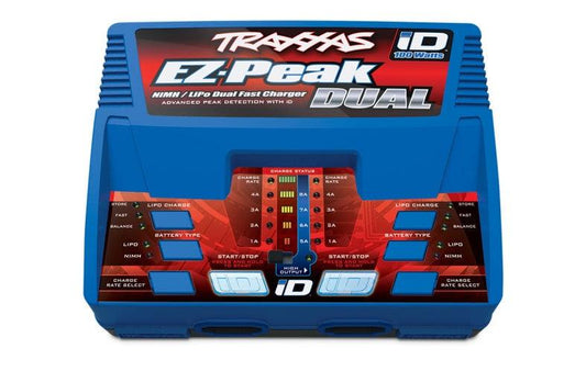 Traxxas 2972 EZ-Peak Plus 8A NiMH / LiPo Dual Battery Charger w/ iD - PowerHobby