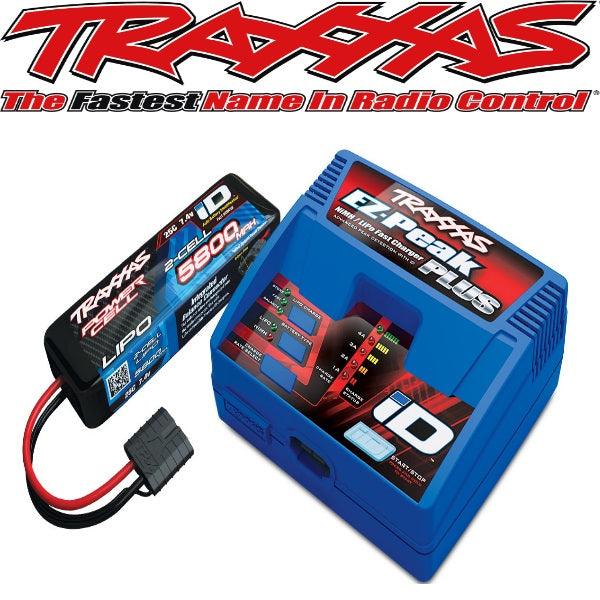 Traxxas 2992 iD Charger w/ 2S 5800mAh 25C 7.4V 2-cell LiPo Battery w ID Connector - PowerHobby