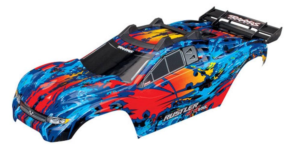 Traxxas 6717R Body Rustler red /Window, Grill Lights Decal Sheet - PowerHobby