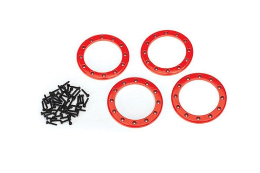 Traxxas 8168R Beadlock Rings Red (2.2') (Aluminum) (4) /2x10 CS (48) TRX-4 - PowerHobby