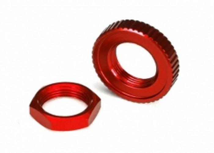Traxxas 8345R Servo Saver Nuts Red-Anodized (Hex (1), Serrated (1)) 4-Tec 2.0 - PowerHobby