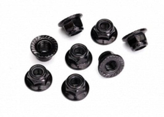 Traxxas 8447 Nut 5mm Flanged Nylon Locking (Steel Black Serrated) (8) Maxx UDR - PowerHobby