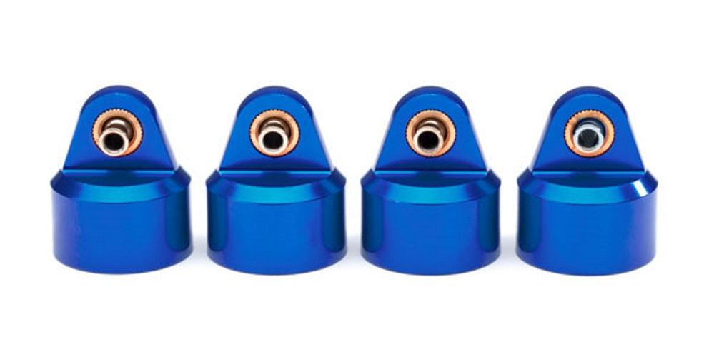 Traxxas 8964X Shock Caps Aluminum (Blue-Anodized) GT-Maxx Shocks (4) Maxx - PowerHobby