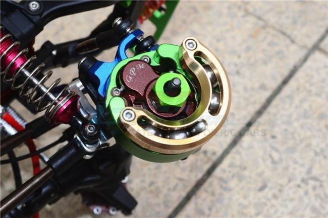 GPM ALUMINUM PENDULUM WHEEL KNUCKLE BRASS LID HEX ADAPTER TRAXXAS TRX-4 BLUE - PowerHobby