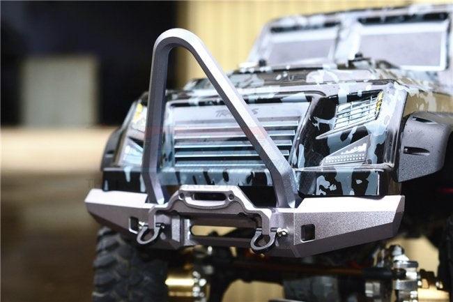 GPM ALUMINUM FRONT BUMPER WITH D-RINGS SPIKED DESIGN TRAXXAS TRX-4 / TRX-6 BLACK - PowerHobby