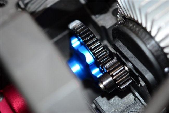 GPM ALUMINUM ADAPTER STEEL SPUR GEAR 53T MOTOR GEAR 16T TRAXXAS X-MAXX RED - PowerHobby