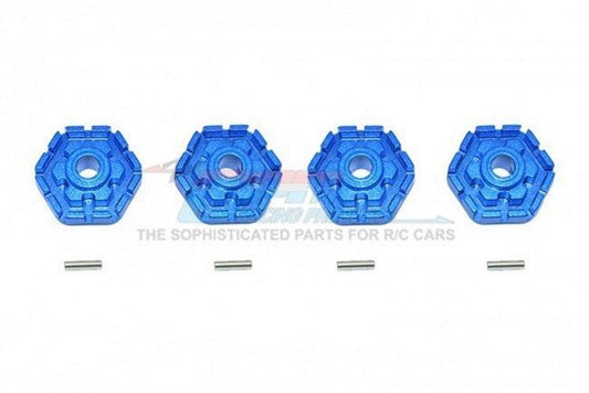Gpm TXMS010+2M/2-B Aluminum Wheel Hub Hex (+2mm) (8Pieces) Blue Traxxas Maxx - PowerHobby