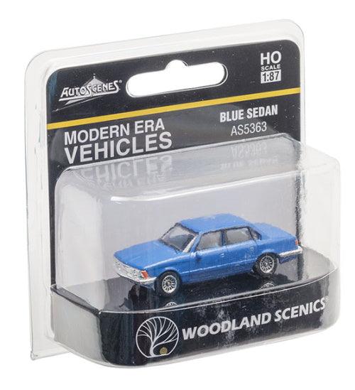 Woodland Scenics AS5363 HO Scale Blue Sedan - PowerHobby